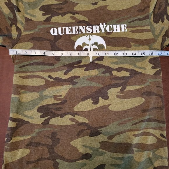 Vintage Queensryche Camouflage Logo "American Soldier" Concert T Shirt Womens XL - Picture 5 of 6